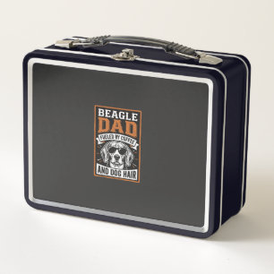 Beagle Dad Fuelled by Coffee and Dog Hair Metal Lunch Box
