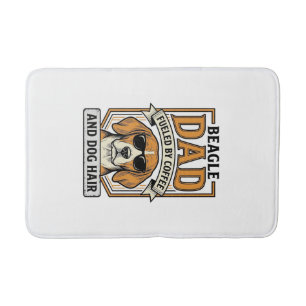 Beagle Dad Fuelled by Coffee and Dog Hair Shirt_1 Bath Mat