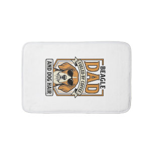 Beagle Dad Fuelled by Coffee and Dog Hair Shirt_1 Bath Mat
