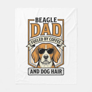 Beagle Dad Fuelled by Coffee and Dog Hair Shirt_1 Fleece Blanket