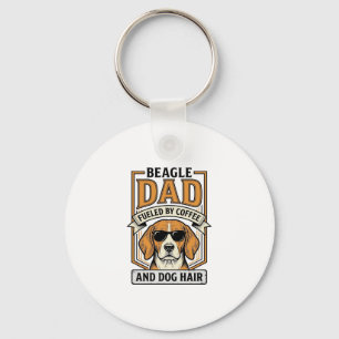 Beagle Dad Fuelled by Coffee and Dog Hair Shirt_1 Key Ring