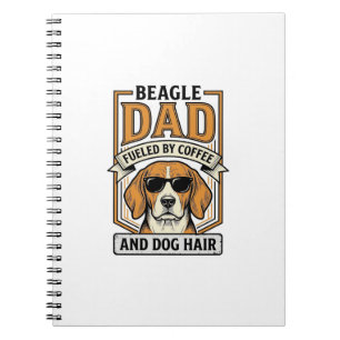 Beagle Dad Fuelled by Coffee and Dog Hair Shirt_1 Notebook