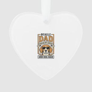 Beagle Dad Fuelled by Coffee and Dog Hair Shirt_1 Ornament