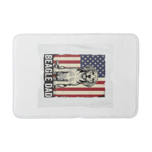 Beagle Dad Patriotic Vintage Dog Shirt Design_1 Bath Mat