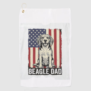Beagle Dad Patriotic Vintage Dog Shirt Design_1 Golf Towel