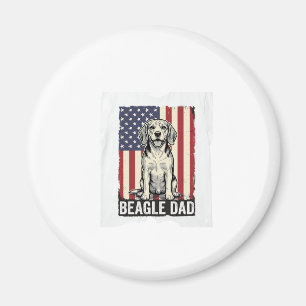 Beagle Dad Patriotic Vintage Dog Shirt Design_1 Magnet