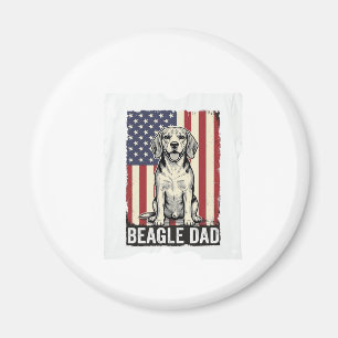 Beagle Dad Patriotic Vintage Dog Shirt Design_1 Magnet