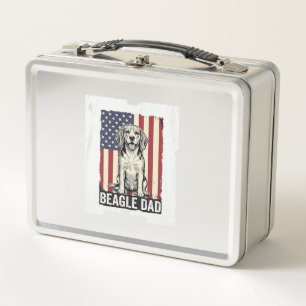 Beagle Dad Patriotic Vintage Dog Shirt Design_1 Metal Lunch Box