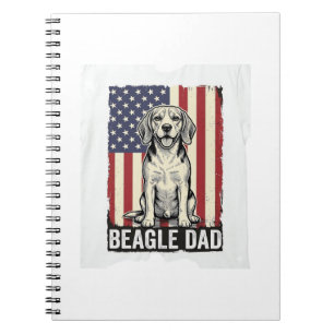 Beagle Dad Patriotic Vintage Dog Shirt Design_1 Notebook