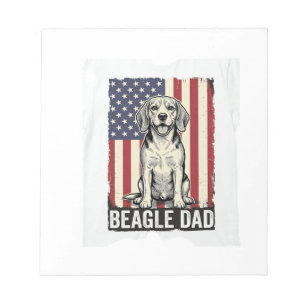 Beagle Dad Patriotic Vintage Dog Shirt Design_1 Notepad