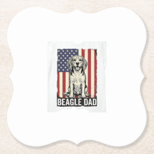 Beagle Dad Patriotic Vintage Dog Shirt Design_1 Paper Coaster