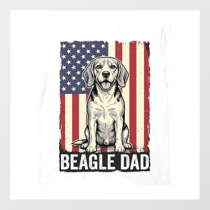 Beagle Dad Patriotic Vintage Dog Shirt Design_1 Window Cling