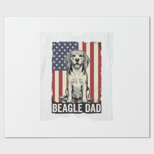 Beagle Dad Patriotic Vintage Dog Shirt Design_1 Wrapping Paper