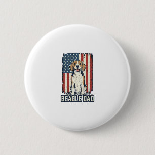 Beagle Dad Patriotic Vintage Engraving Dog Design_ 6 Cm Round Badge