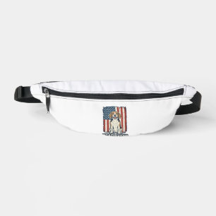 Beagle Dad Patriotic Vintage Engraving Dog Design_ Bum Bags