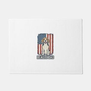 Beagle Dad Patriotic Vintage Engraving Dog Design_ Doormat