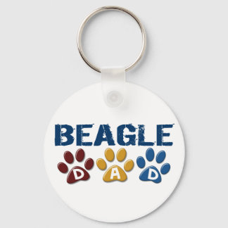 BEAGLE DAD Paw Print Key Ring