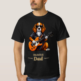 Beagle Dad Rock Star Guitar Dog Gift T-Shirt