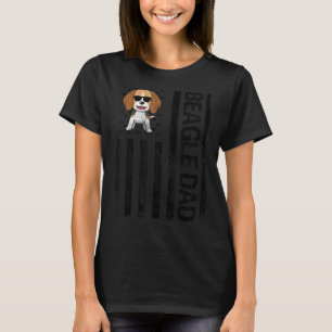Beagle Dad USA Flag Funny Pet Beagle Owner Father' T-Shirt