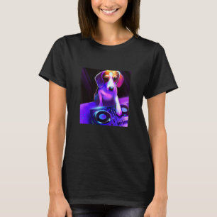 Beagle DJ Vaporwave Aesthetic Dog Men Women Boys T-Shirt
