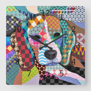 Beagle Dog 161 Square Wall Clock