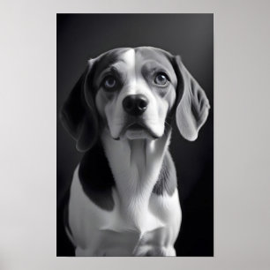 Beagle Dog Adorable Cute Pet Portrait Art Poster