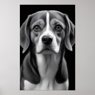Beagle Dog Adorable Cute Pet Portrait Art Poster