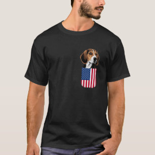 Beagle Dog American Flag Patriotic 4th of July Pup T-Shirt