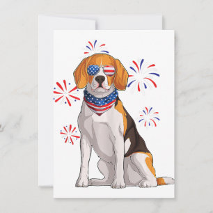 beagle dog american usa flag men beagle lover invitation