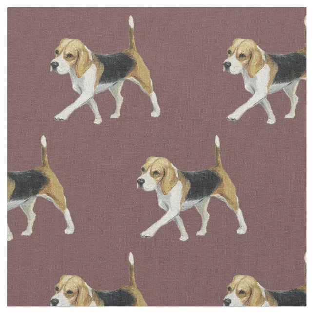 Beagle Dog Art Fabric (Close Up)