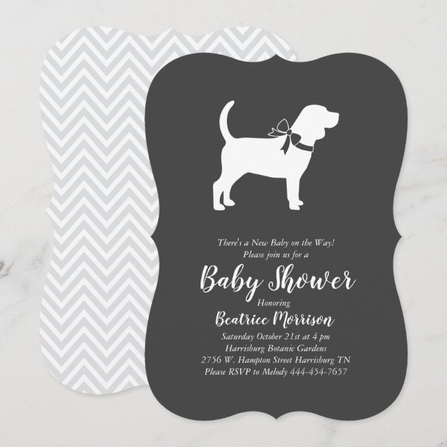 Beagle Dog Baby Shower Gender Neutral Invitation (Front/Back)