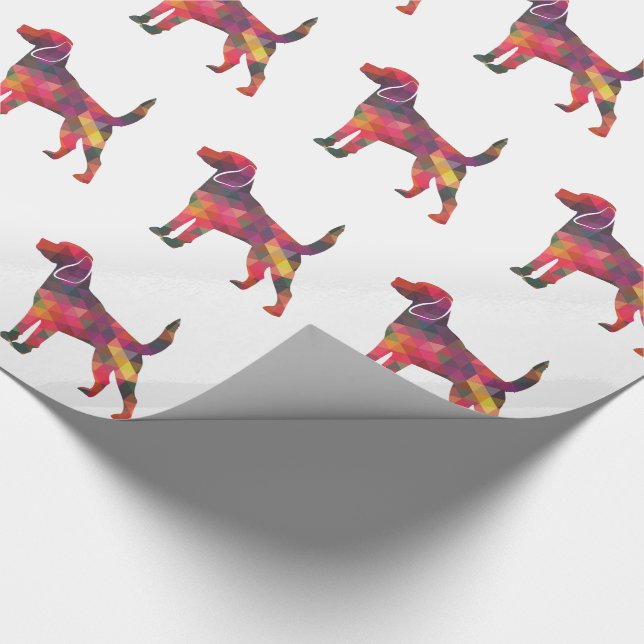 Beagle Dog Breed Geo Silhouette Multi Wrapping Paper (Corner)