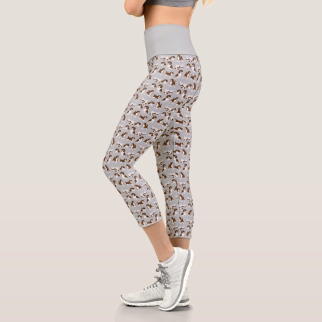Beagle dog breed - grey capri leggings (Left)