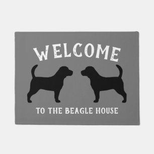 Beagle Dog Breed Silhouettes Custom Doormat