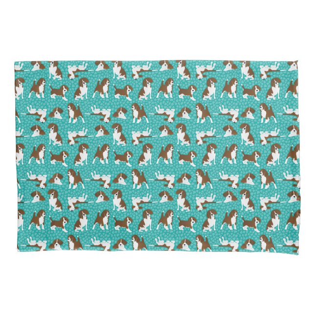 Beagle dog breed - turquoise pillowcase (Front)