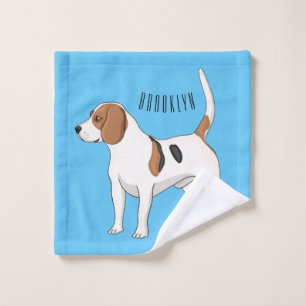 Beagle dog cartoon illustration bath towel set