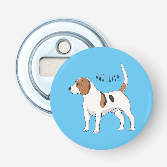 Beagle dog cartoon illustration  bottle opener (Front)