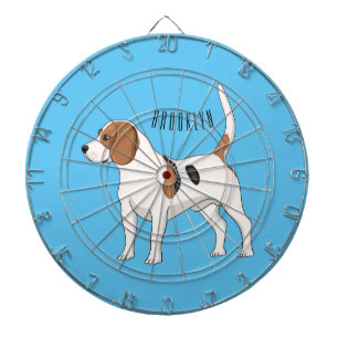 Beagle dog cartoon illustration dartboard