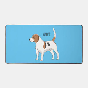 Beagle dog cartoon illustration desk mat