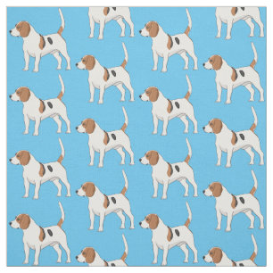 Beagle dog cartoon illustration fabric