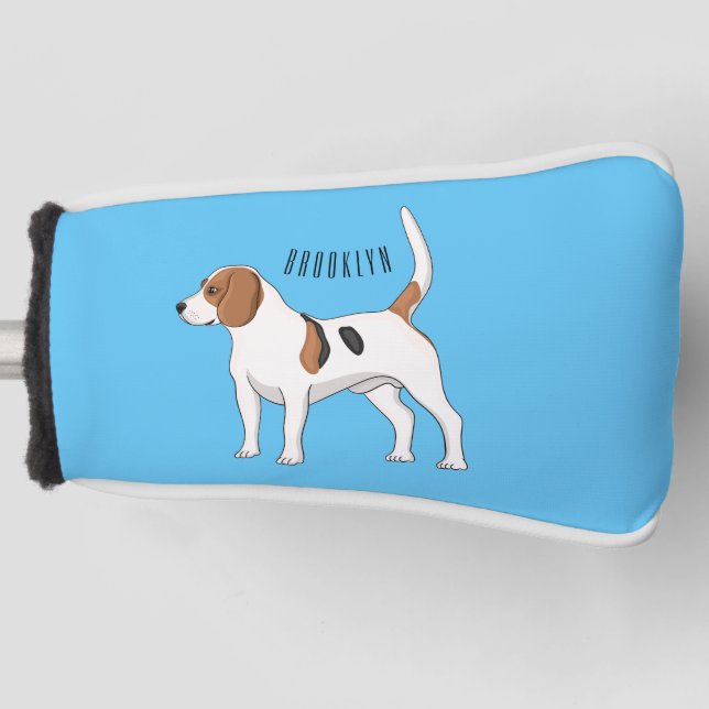 Beagle dog cartoon illustration  golf head cover (Front)
