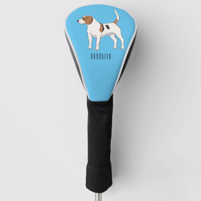 Beagle dog cartoon illustration  golf head cover (Front)