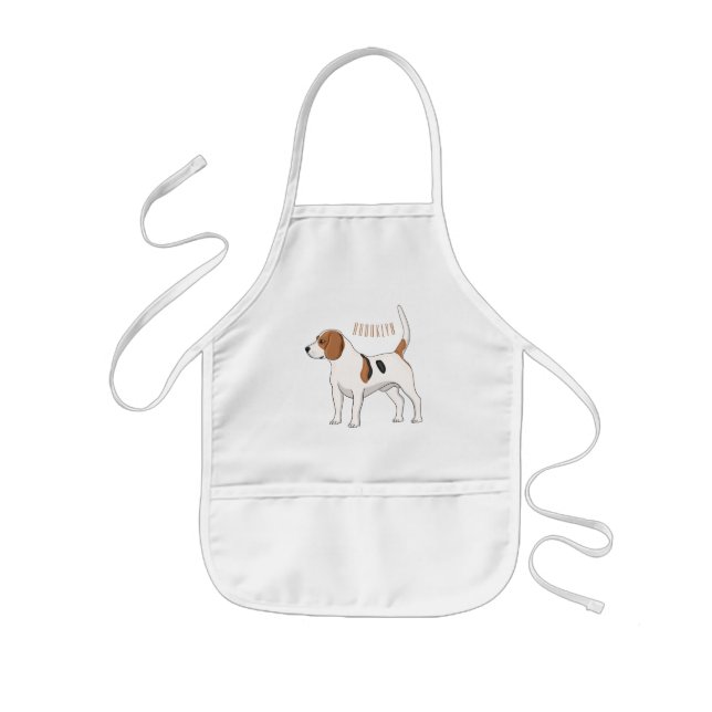 Beagle dog cartoon illustration  kids apron (Front)