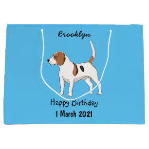 Beagle dog cartoon illustration  large gift bag