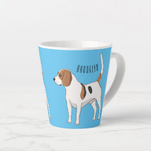 Beagle dog cartoon illustration latte mug