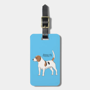 Beagle dog cartoon illustration luggage tag