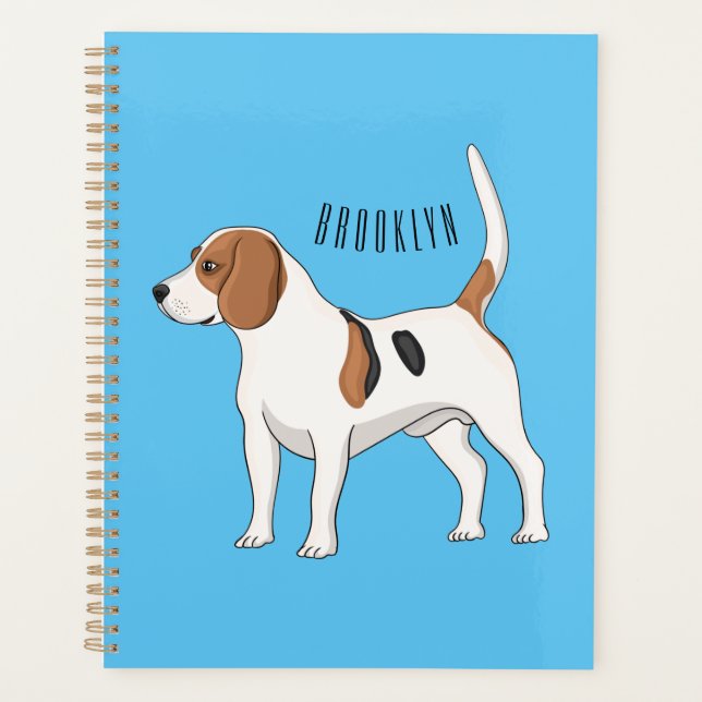 Beagle dog cartoon illustration planner (Front)
