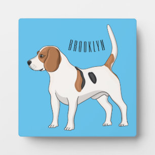Beagle dog cartoon illustration plaque