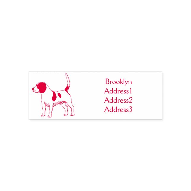 Beagle dog cartoon illustration  self-inking stamp (Design)