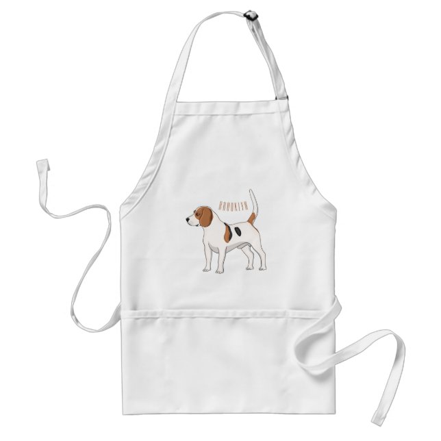 Beagle dog cartoon illustration standard apron (Front)